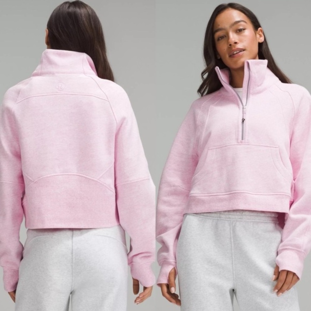 Lululemon Scuba Oversized Funnel-Neck Half Zip - XS/S - Heathered Vitapink
